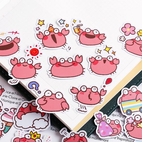 小螃蟹 手账卡通可爱贴纸手帐可爱儿童ins风手机日记贴画小素材