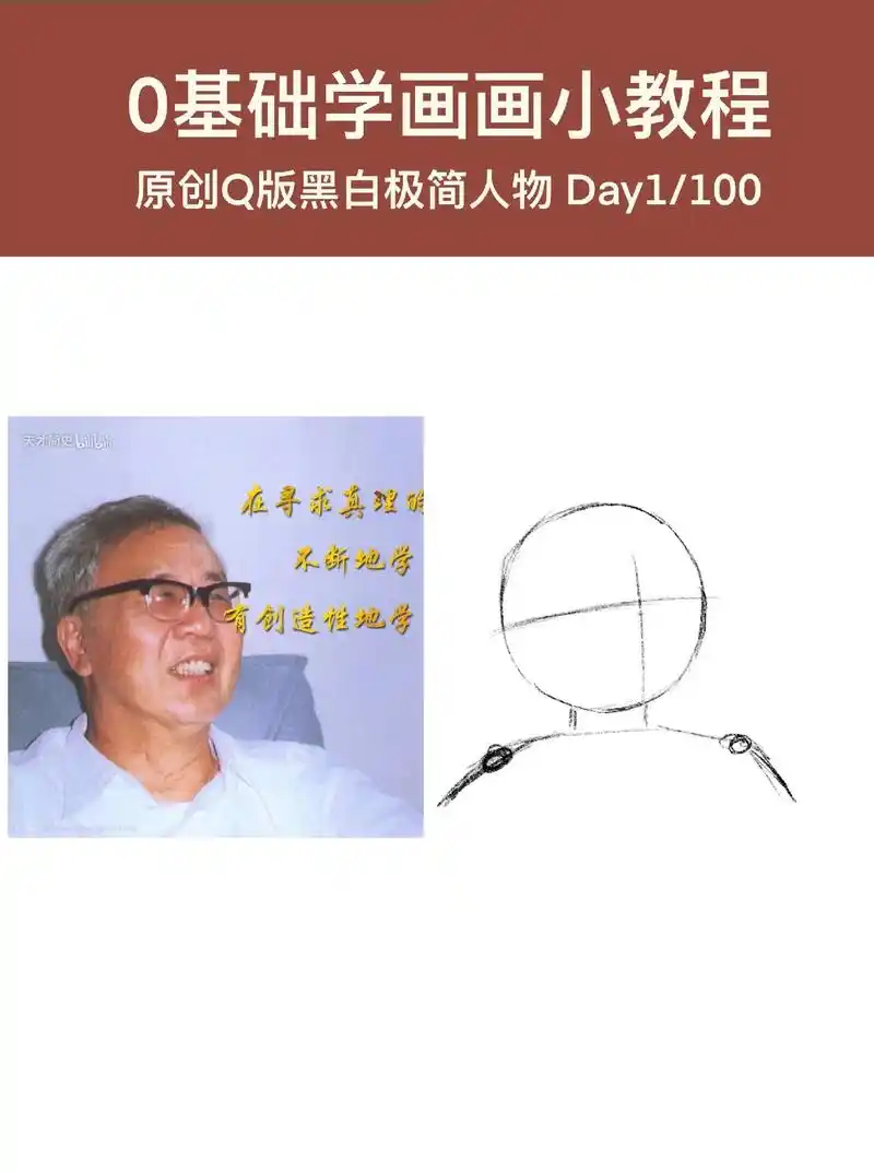 华罗庚简笔画 - 抖音