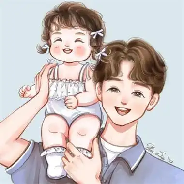 温馨有爱的一儿一女亲子卡通头像