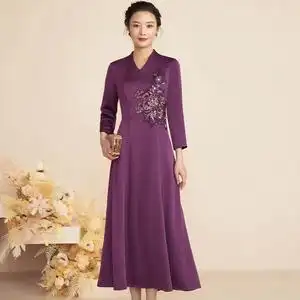 儿子结婚年轻款订婚新娘喜婆婆妈妈婚礼婚宴礼服高贵遮肚子高级感