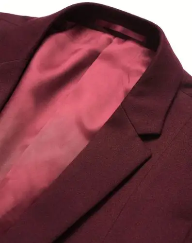 枣红色柔软舒适顺滑面料翻领西服