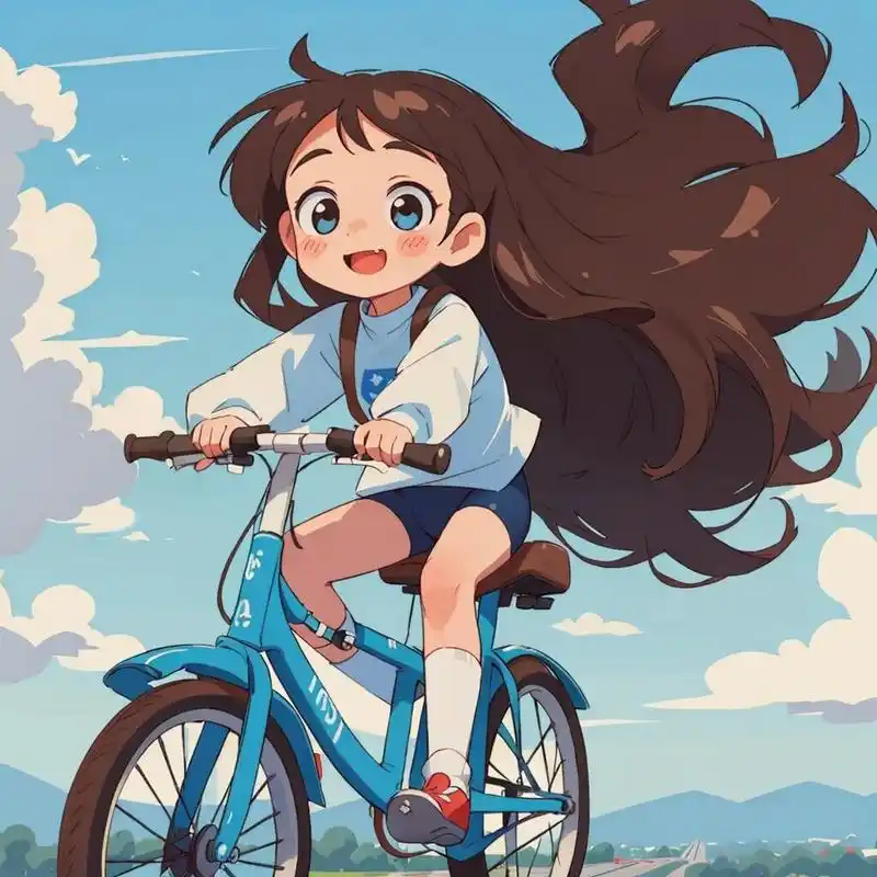 女生头像/骑单车的女孩 骑车穿行 热浪像海浪一样拍打 但风吹过 一切