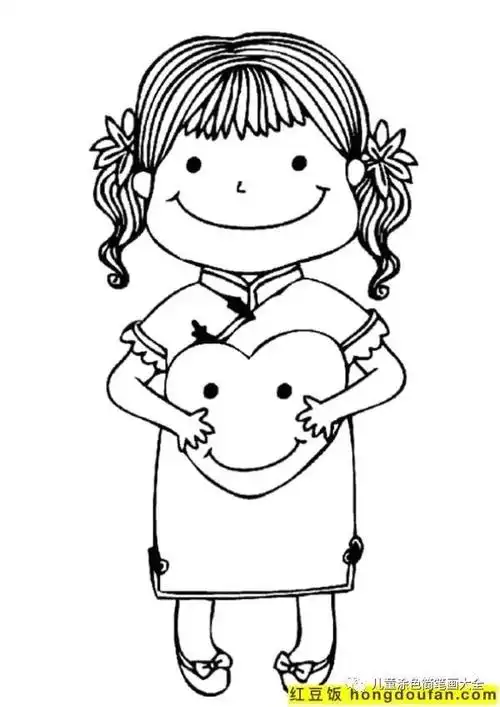 女孩画法可爱(109张超极简案的q版娃娃小女生小姐姐卡通涂色简笔画)