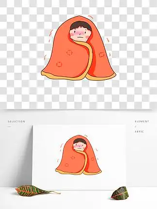 冬天躲在被子的发抖寒 i>冷 /i>的 i>人 /i>