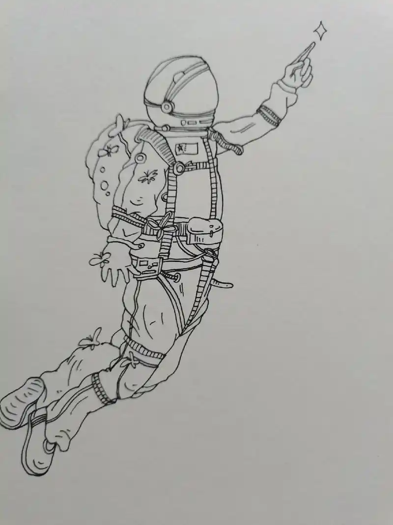 你的梦想是什么?#简笔画 #宇航员 宇航员怎么画?附教程#儿 - 抖音