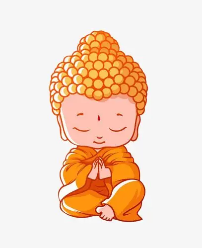 卡通q版释迦牟尼佛双手合十坐像