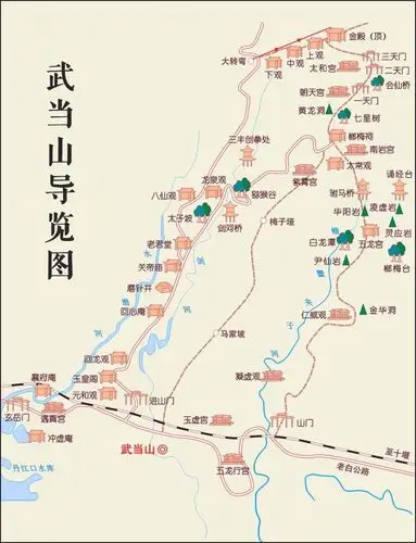 湖北武当山导游地图