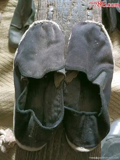 怀旧80年代老手工穿黑布面板鞋_价格10元_第1张