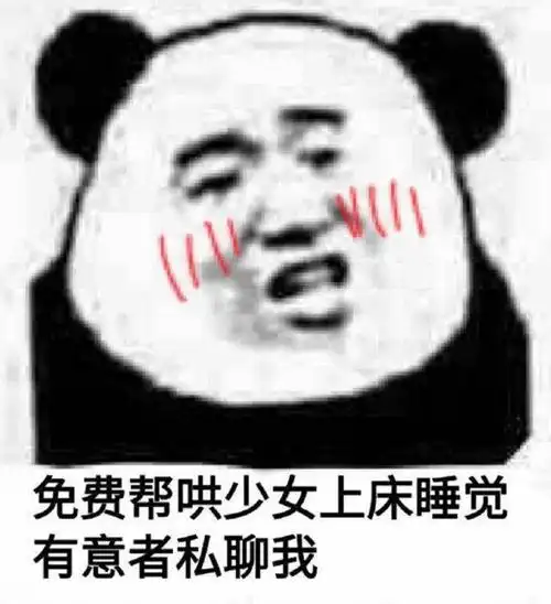 免费帮哄少女上床睡觉有意者私聊我熊猫头撩妹表情包撩妹帮哄私聊有意