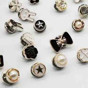 防走光免缝纽扣可拆卸可调节免钉扣珍珠扣小香风外套装饰扣子