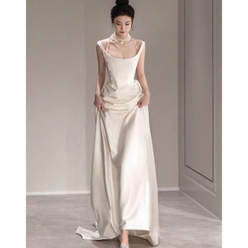 szvb步步生莲鱼尾连衣裙秋款赵露思中式晨袍女娘敬酒服轻婚纱日常可穿