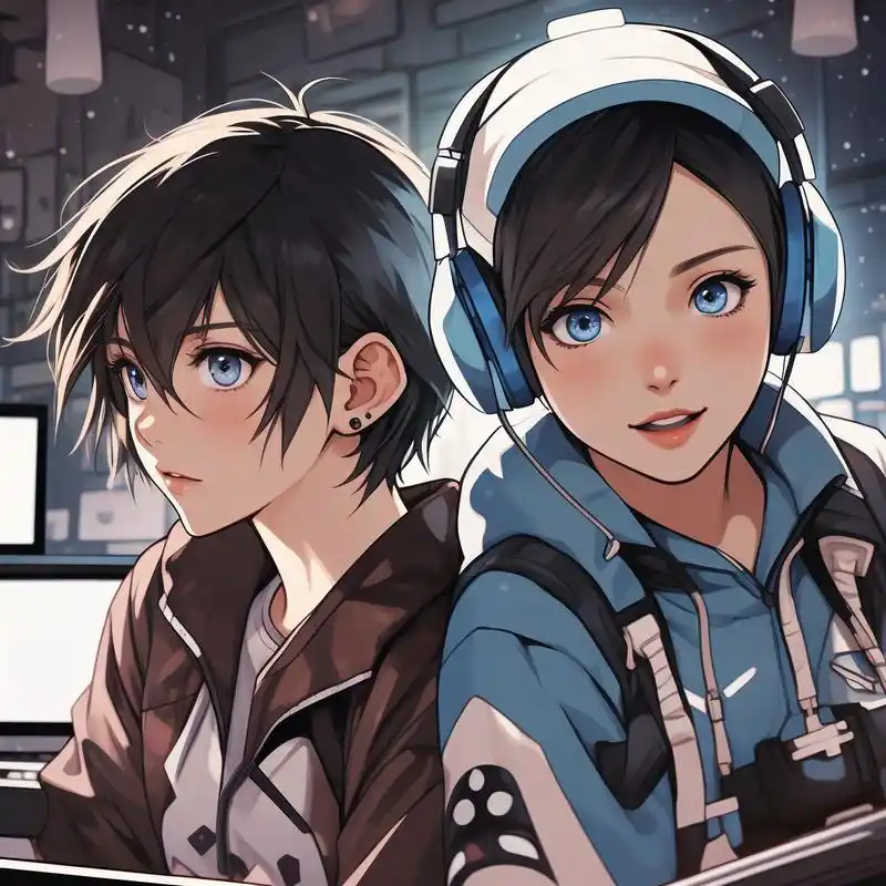 超级可爱的萌妹与酷酷的男孩,组成了一对超有个性的兄妹头像!