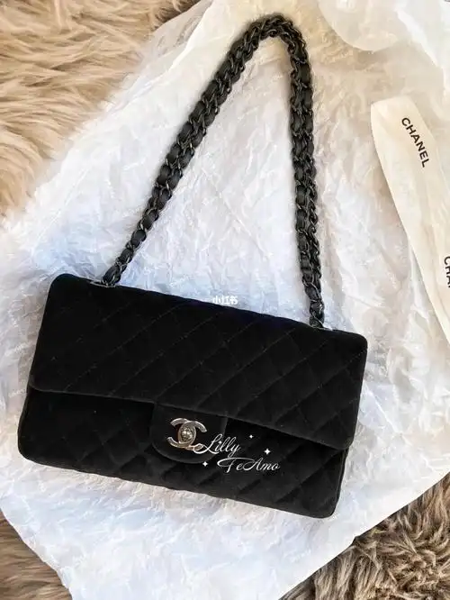 chanel香奈儿丝绒cf全黑配色