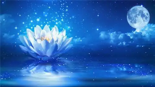 蓝色梦幻莲花节日背景