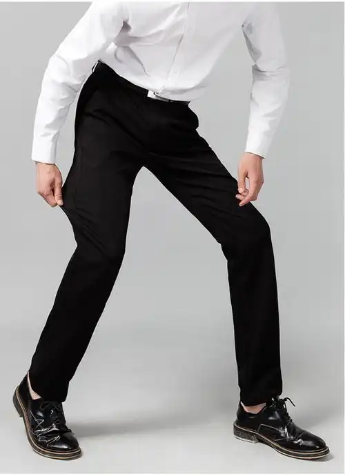 西裤男春夏弹力修身商务休闲裤韩版西装裤子男黑色直筒职业装厚薄.