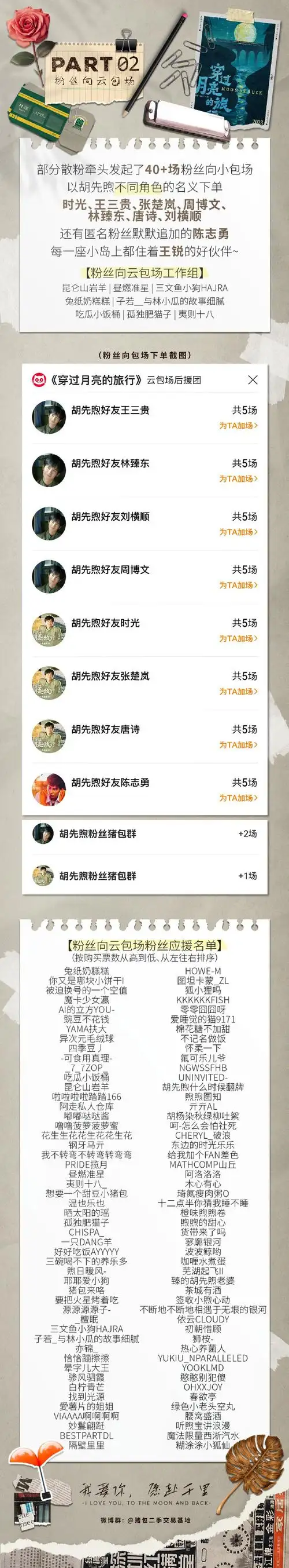 胡先煦散粉猪包群《穿过月亮的旅行》  『包场/路演/周边联合应援