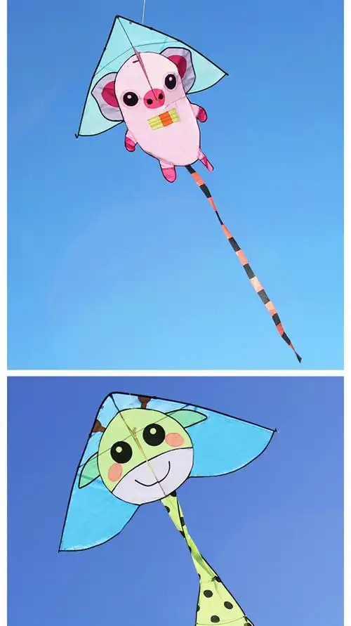 可爱小猪创意初学者新款成人风筝带线轮 小青蛙风筝 18彩轮 260米线