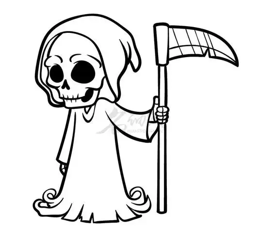 0基础学插画画q版死神插画