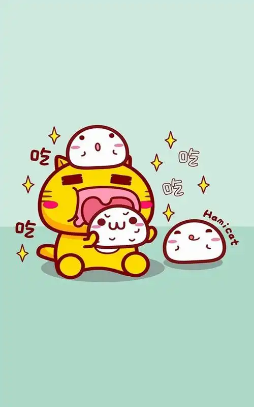 吃货哈咪猫可爱卡通手机壁纸图片