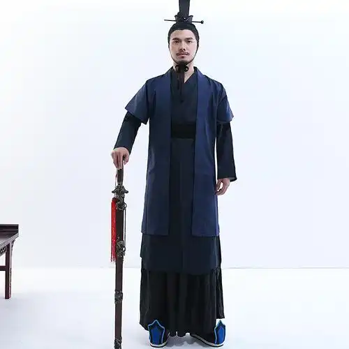 珂卡蝶影视古装男棉麻日常汉服古装汉朝书生服剑客服群演服演出服