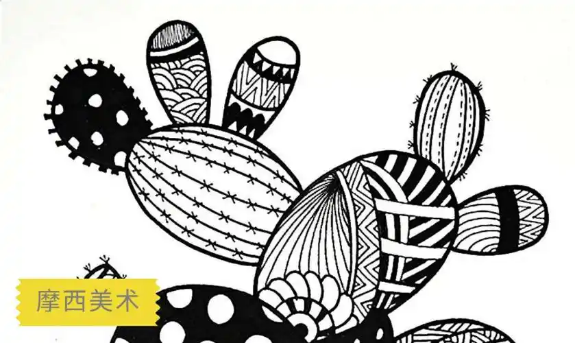 疫情线上公益课:7-12岁线描画仙人掌