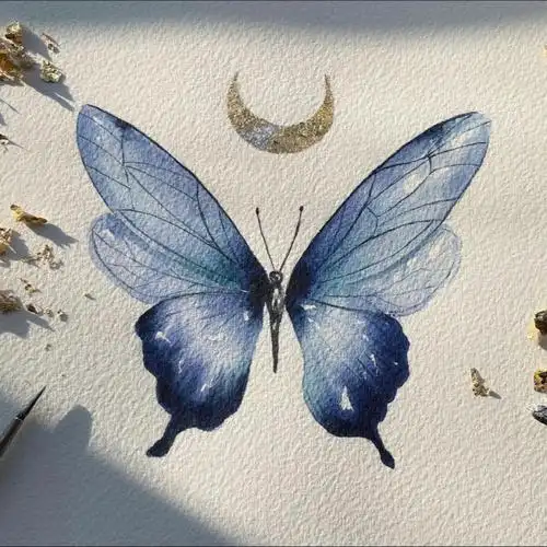 自学水彩画蝴蝶