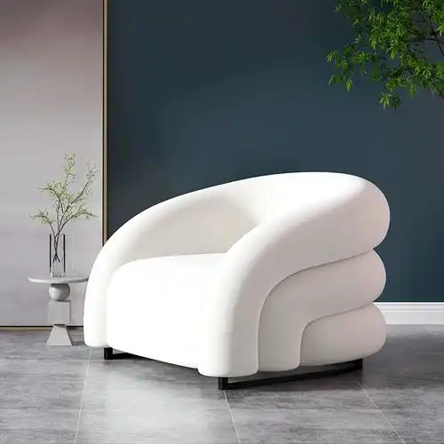 现代创意单人卧室网红椅子彩虹懒人沙发椅实木简约阳台阅读休闲椅