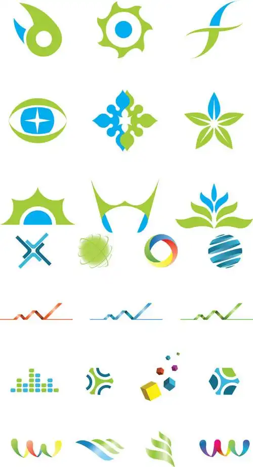 创意图案,logo标志,立体方块,花纹,丝带,时尚图标图片素材,图标ai矢量