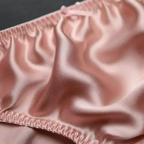 100桑蚕丝甜美蝴蝶结三角真丝内裤女中腰素绉缎速干亲肤透气