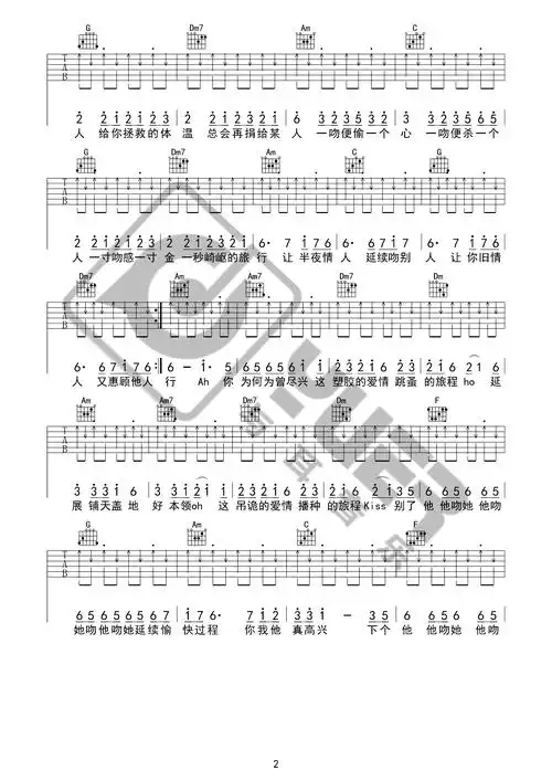 处处吻(与耳音乐)吉他谱(图片谱,弹唱)_杨千嬅(杨千桦;miriam yeung)