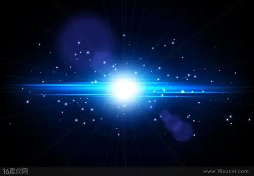 蓝色闪亮光效背景矢量素材 - 素材中国16素材网