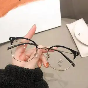 小红书半框眼镜女可配有度数超轻防蓝光眼睛框镜架韩版兴语01183