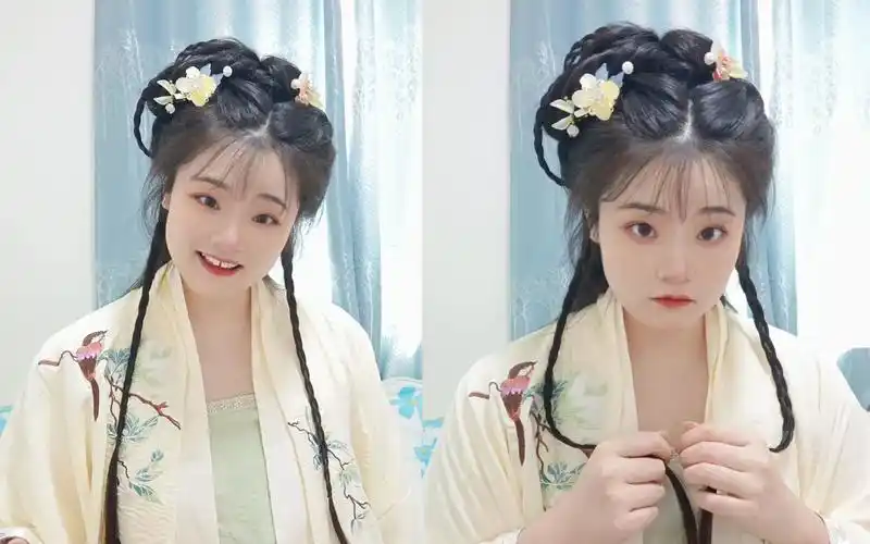 汉服发型教程/超可爱古装剧小师妹清新灵动的百搭明宋通用少女发型