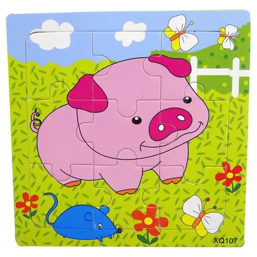 拼图儿童礼物礼物卡卡通动物拼板儿童玩具木制岁宝拼图