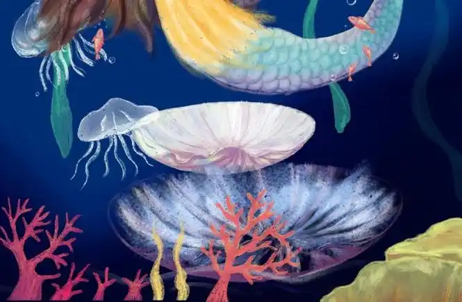 摩羯座的精神的人美人鱼唯美手绘海报