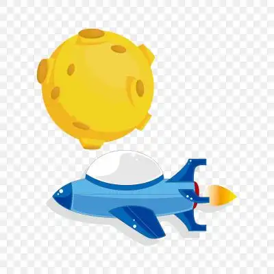 手绘卡通宇宙飞船火箭航天矢量素材