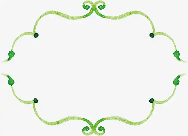 绿色水彩线条边框
