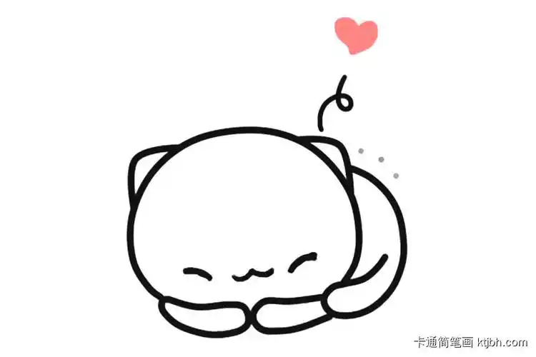 画一只瞌睡的猫咪-卡通简笔画