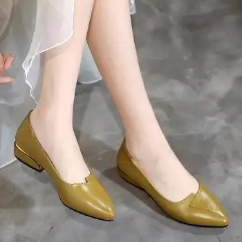 夏天穿的女士船鞋小跟瓢鞋百搭工作单鞋单鞋女2022四季新款软底久站不