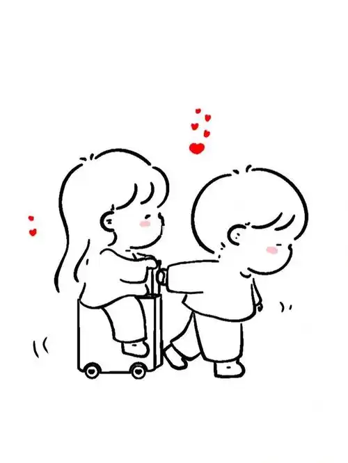 情侣简笔画爱上他之后突然听懂了许多情歌