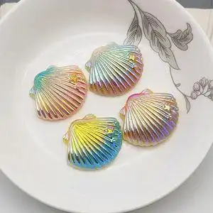 diy树脂手机壳美化材料渐变彩色美人鱼贝壳玩具冰箱贴饰品工艺品