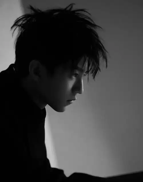 王俊凯侧颜杀黑白大片