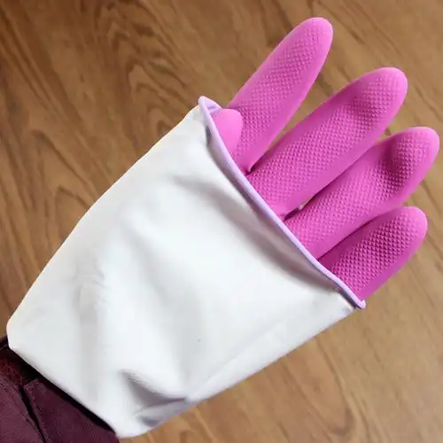 邓氏长款喷绒乳胶手套 洗碗厨房加厚手套 不粘手 35