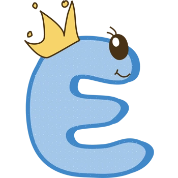 卡通可爱彩色字母e