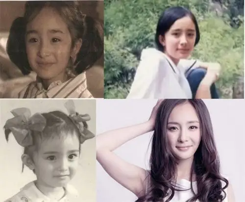 杨幂小时候与长大后