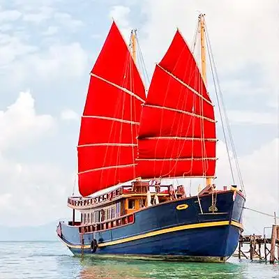 【天后最爱】泰国苏梅岛一日游 红男爵号复古红帆船出海 日落之旅