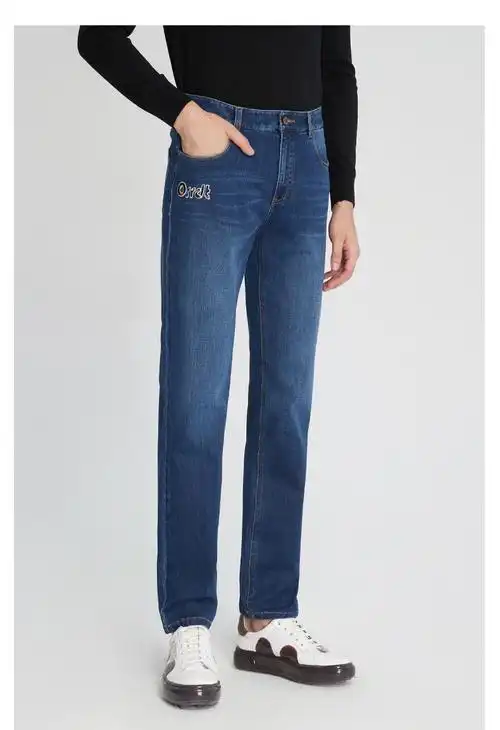 澳林丹顿orrdt牛仔裤奢侈品男装21秋冬新款彩色字母刺绣时尚休闲男士