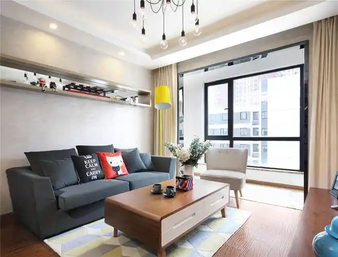 90平现代简约二居装修茶几图片  /    茶几90-99平二居室