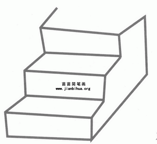 楼梯正面的简笔画