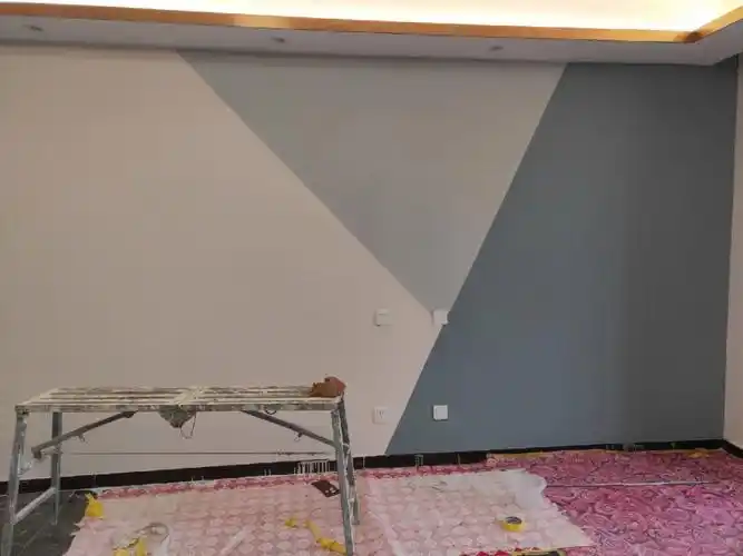 乳胶漆拼色电视背景墙